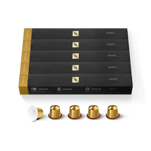 Nespresso Original Cápsulas de Café Descafeinado Volluto, 50 Cápsulas para Máquina de Café, Cafetera, Tueste Ligero, Mezcla Dulce y Afrutada