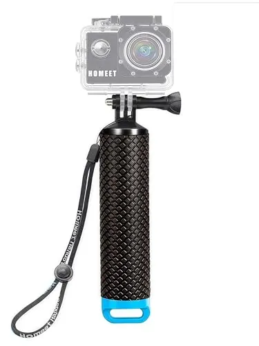 Homeet Empuñadura Flotante Boya Mango Impermeable Monopod Grip de Mano Flotador Palo Selfie Flotando para Cámara de Acción Cámara Deportiva y etc【Azul】