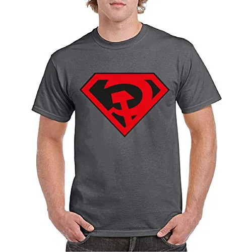 Hijo Rojo - Camiseta Manga Corta (Gris Plomo, L)