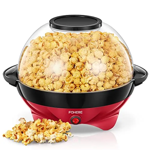 FOHERE Palomitero - 5,5L Retro Máquina de Palomitas con Capa Antiadherente