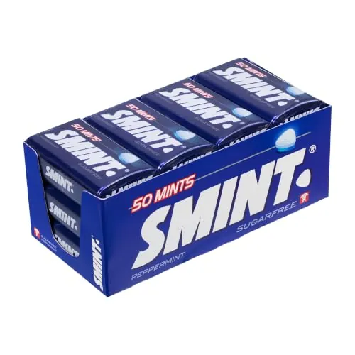 Smint Tin Menta, Caramelo Comprimido Sin Azúcar - 12 unidades de 35 gr. (Total 420 gr.)