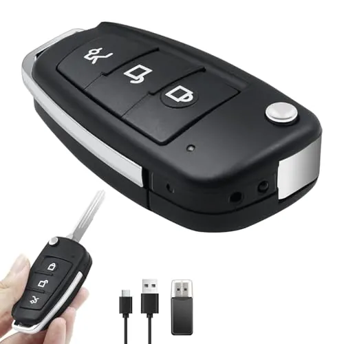 pokurui Mini Cámara Espía Oculta 1080P HD, Minicamara Vigilancia Invisible Llave de Coche para la Grabación de Vídeo y Toma de Fotografías con Detección de Movimiento/Visión Nocturna Micro Cámara