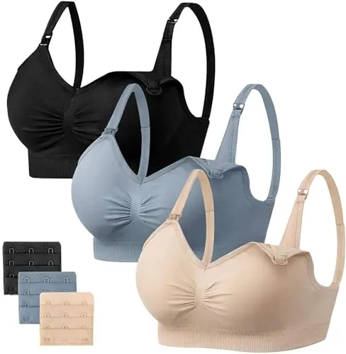 HBselect Sujetador Lactancia Mujer 3Pack Sujetadores Lactancia Sin Aros