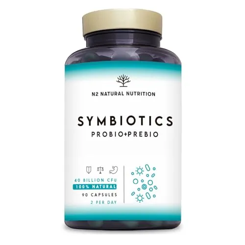 Probioticos + Prebioticos. 45 días de Tratamiento. 40 Billones de Bacterias Probióticas. Trastornos Digestivos. Con Inulina. Probioticos Intestinales Naturales. CE. N2 Natural Nutrition