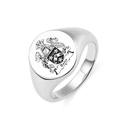 Anillo personalizado con el escudo de armas de la escuela o el escudo familiar para hombres y mujeres, plata de ley 925, imagen, texto y nombre personalizados, anillos de meñique para padres graduados