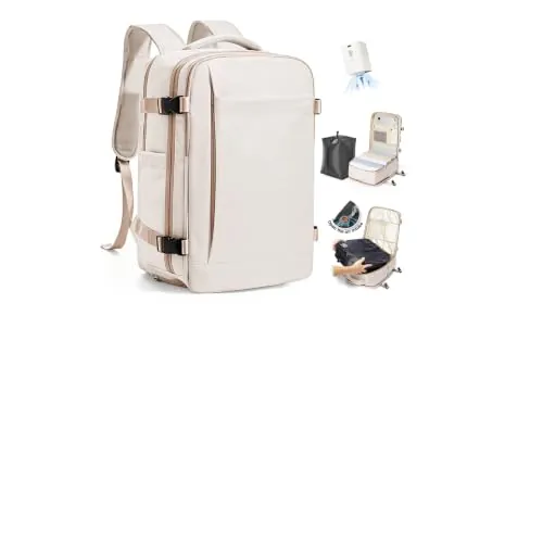 SZLX Mochila al Vacio con Bomba Mochila Viaje Cabina Avion 40x30x20 Ryanair Vueling Wizzair Easyjet Equipaje de Mano 40x30x20 Mochila Viaje Maletas de Cabina con Compartimento Portátil Mujer Hombre