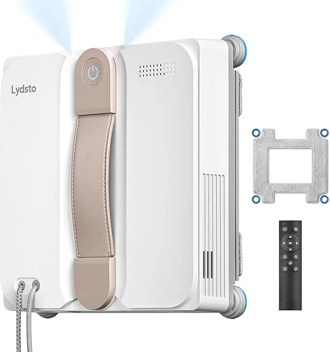 Lydsto WL07 MAX Robot Limpiacristales 8000Pa, Robot de Limpieza Automático de Ventanas con 4 Pulverizador, Ultra Fino 5.5cm, Navegación Inteligente, Pulverización Auto 110ml y 2 Paños