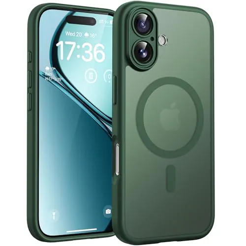 TOCOL Funda para iPhone 17 (6,3"), Compatible con MagSafe, Verde Alpino