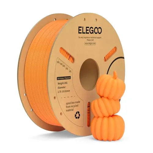 ELEGOO Filamento PLA+ 1.75 1KG Naranja, Filamento PLA Plus para Impresora 3D, Precisión Dimensional +/- 0.02mm, Carrete Filamento 3D,para Mayoría Impresoras 3D