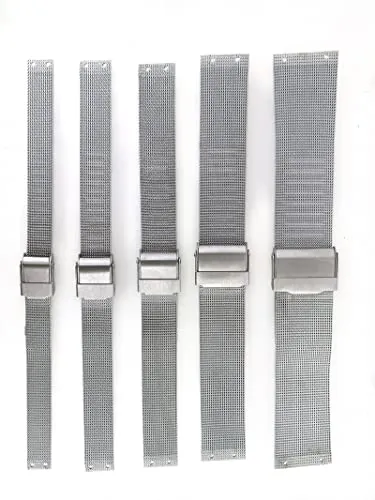 NZZXTO Replacement Stainless Steel Watch Band for Skagen Bering Unisex Watches with Screw ，Fits More Sizes（24mm Silver Hole pitch 15mm