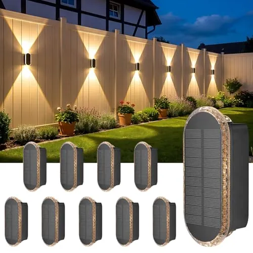 ELLASAY Luces Solares Led Exterior Jardín Arriba y Abajo IP65 10 Pack