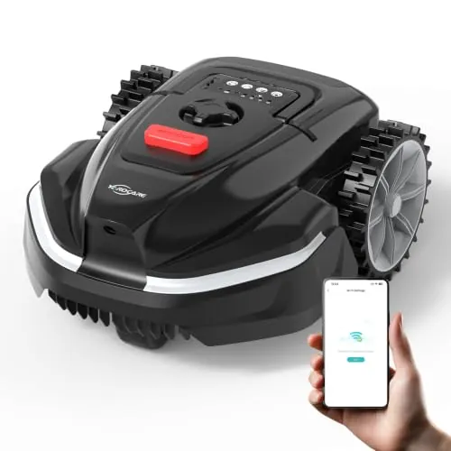 YARDCARE V3 Robot Cortacésped sin Cable Perimetral, Navegación Visual con IA, Detección de más de 150 Obstáculos, Control por App, Motor sin Escobillas, 50 dB, Altura de Corte Ajustable