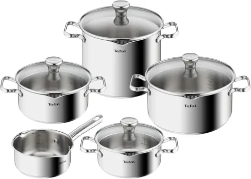 Tefal Duetto On - Juego de 5 Piezas + 3 Accesorios, Acero inoxidable
