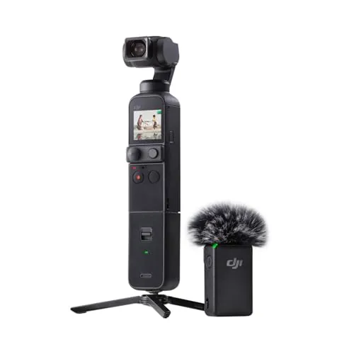DJI Pocket 2 Combo - Cámara 4K con Estabilización en 3 Ejes, Vlog, Video UHD, Foto de Resolución de 64 MP, 1/1.7” CMOS, HDR, Reducción del Ruido, Timelapse, Slow Motion, Sin Tarjeta, Sin Extensor Rod