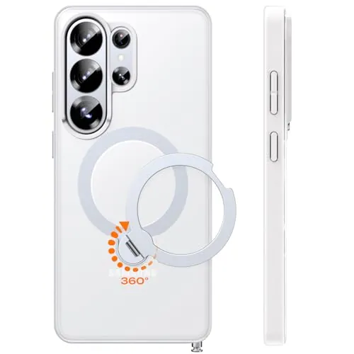 TOCOL Funda con Soporte para Samsung Galaxy S26 Ultra, Compatible con Magsafe, Resistente a Golpes y Arañazos, Mate, Magnética, Funda para Móvil Galaxy S26 Ultra 5G, 6,9 Pulgadas, Blanco