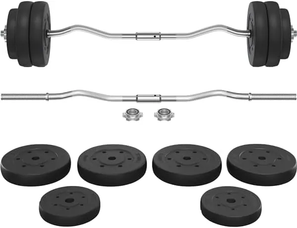 Yaheetech Juego de Mancuernas de 30/25/20kg de Hierro con Placas de 2,5 kg/5 kg para Bodybulding/Mancuernas/brazadas/Sentadillas