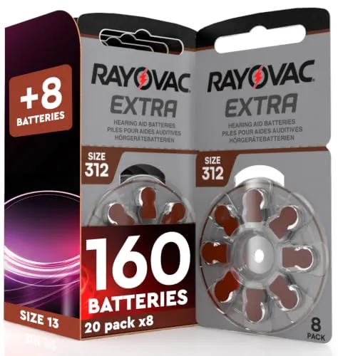 160 Pilas Audífono Rayovac 312 Tecnología Sound Fusion + 8 Baterías Udivita