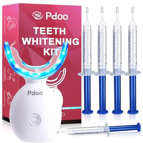 Lápiz Blanqueador Dental + Kit de Blanqueamiento con Férulas Inalámbricas - Eliminación Eficaz de Manchas de Café/Té - 5 Lápices Anti-sensibilidad - Teeth Whitening sin Dolor y Seguro para el Esmalte