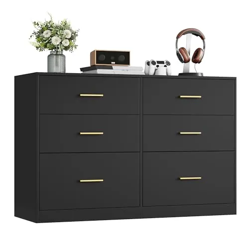 VASAGLE Cómoda para Dormitorio con 6 Cajones, Mueble Almacenaje