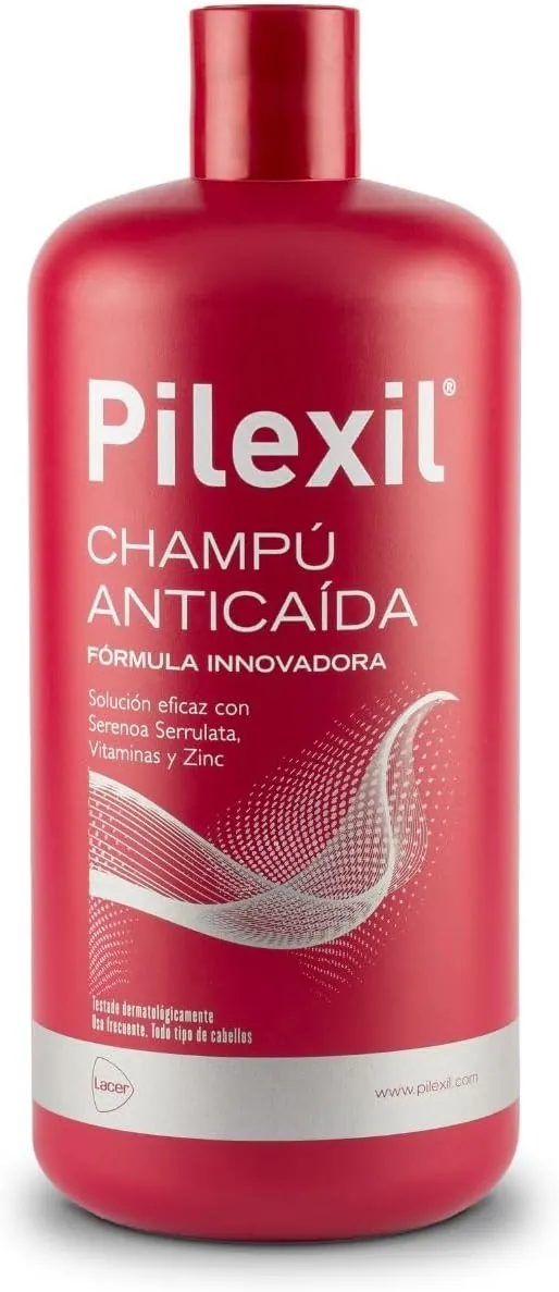 PILEXIL ANTICAIDA - Champú Anticaída 900 ml, Tratamiento de Uso Frecuente, Frena la Pérdida del Cabello, Normaliza su Ciclo, Gran Eficacia, para Hombres y Mujeres