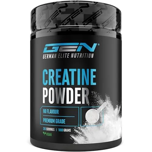 GEN GERMAN ELITE NUTRITION Creatina Monohidrato en Polvo - 1 kg / 1000 g