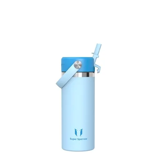 Sparrow Botella Agua Acero Inoxidable Niños 500ml Botella Termica Pajita
