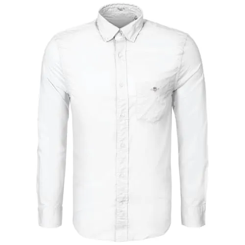 GANT REG Poplin - Camiseta clásica para Hombre, Color Blanco, Blanco, XXL