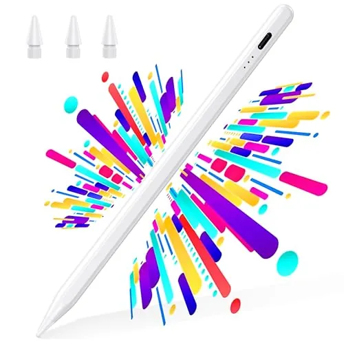 BAZO Lápiz para iPad 2018-2026 - Carga Rápida, Detección de Inclinación, Rechazo de Palma-Stylus Pencil para Apple Pencil con iPad 11/10/9/8/7/6/A16, Pro M5/3/4/5/6/M4, Air M4/3/4/5/M2/M3, Mini 5/6