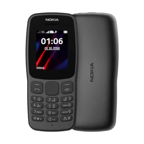 Nokia 106 Policarbonato Batería Larga Duración 2000 Contactos Juegos Integrados Negro