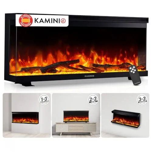 KAMINIO® Lea Pro 36 Chimenea eléctrica Decorativa con Calefactor