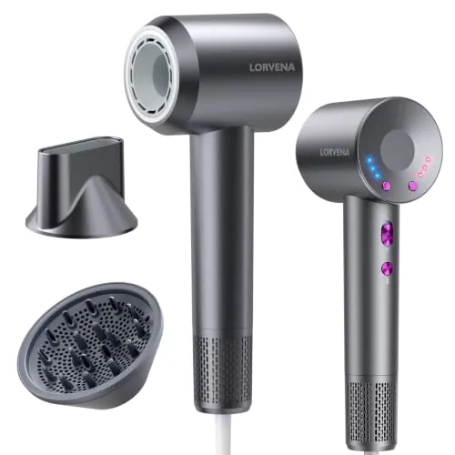LORVENA Secador de Pelo Profesional Iónico 160.000 RPM Secado Rápido 1600W