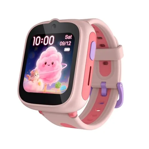 TCL MOVETIME MT48 Reloj Inteligente Niños - Rosa, 4G, GPS Doble Frecuencia L1+L5, Videollamadas, Botón SOS, IP68, Dibujo IA, Batería 900mAh, 2,5 Días, Control Parental