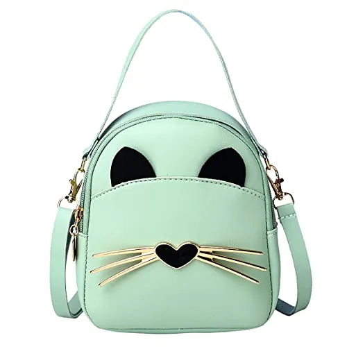 A-QMZL Bolso Bandolera Niñas Bolso Pequeño Mujer Bolso de Hombro Pequeña Lindo Nuevo Modelo bolsos de mano Cuero PU Crossbody Bag de cumpleaños de niña pequeña(verde)