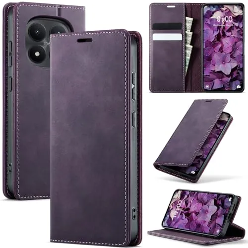 Azororo Funda para Xiaomi Poco M8 Pro 5G PU Cuero, Tapa Libro Estuche Flip Case, Tarjetas/Billetera, Soporte Plegable y Cierre Magnético Carcasa para Xiaomi Poco M8 Pro -Morado