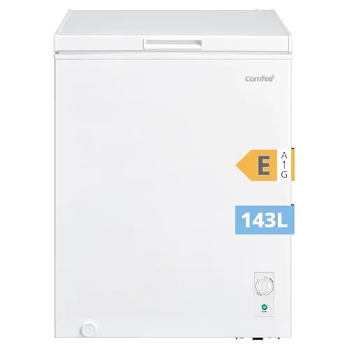 COMFEE' RCC146WH2EU(E) Congelador Arcón Independiente143L Convertible Congelador/Refrigerador, Compresor Inverter, 4 Estrellas, Apto Garajes, Blanco