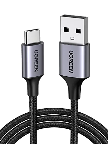 UGREEN Cable USB C Carga Rápida 3A QC3.0 480Mbps Cable Cargador USB Tipo C Trenzado Nylon Compatible con iPhone 17 16 15 Pro Max Plus Galaxy S25 S24 A56 A16 Xiaomi Note 15 14 Pixel 10 9 iPad (0.5M)