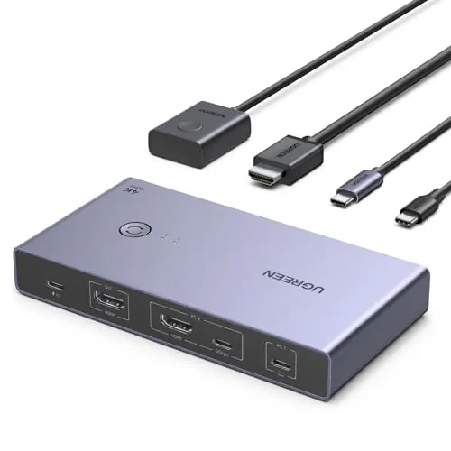 UGREEN KVM Switch HDMI USB C 4K 60Hz 2 Entradas 1 Salida