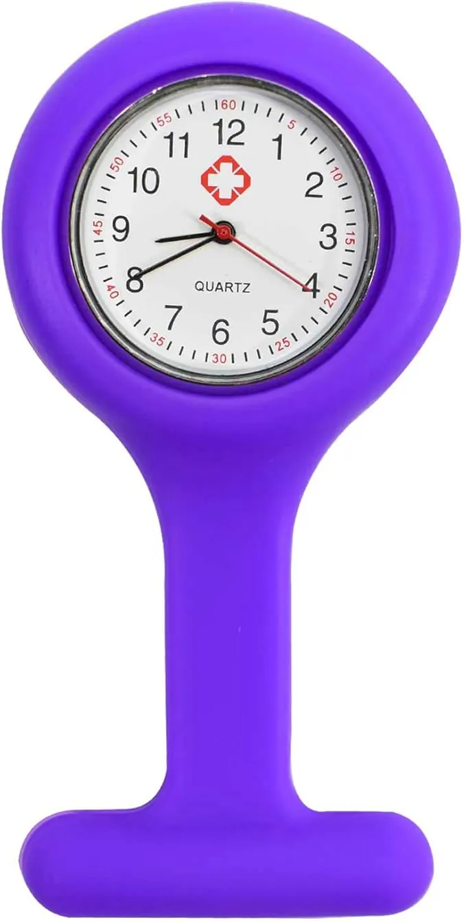 TRIXES - Reloj de bolsillo de silicona con broche para enfermera
