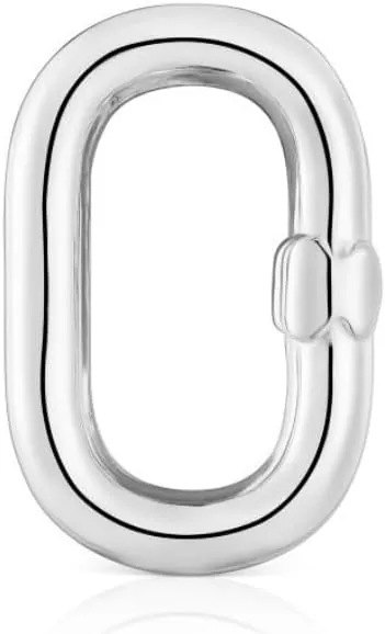 TOUS Anilla Pequeña para Mujer de Plata de Primera Ley, Colección Hold Oval