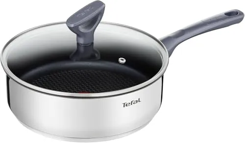 Tefal Daily Cook - Cazo 24 cm + Tapa, Acero inoxidable