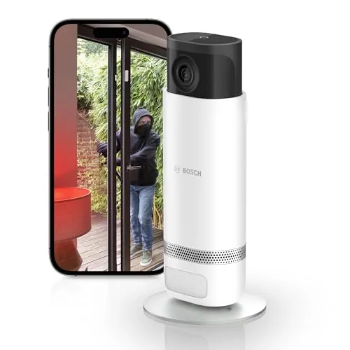 Cámara interior Eyes II de Bosch Smart Home, cámara de vigilancia wifi para interiores, compatible con Amazon Alexa