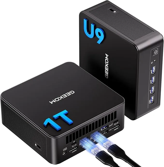GEEKOM IT13 MAX Mini PC con Intel Core Ultra 9 185H, 16GB DDR5 RAM y 1TB SSD, Mini Ordenador Windows 11 Pro con Doble LAN 2.5G | 6 × USB | Rendimiento IA | Gráficos Intel ARC | Ideal para Teletrabajo