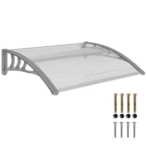 Outsunny Marquesinas Exterior para Puertas y Ventanas 100x75cm Transparente
