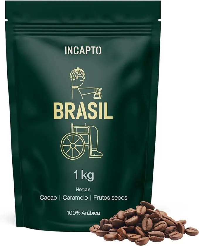 Incapto Café en Grano de Especialidad 1kg | Origen Brasil | 100% Arábica | Specialty Coffee 84 puntos SCA | Tueste Natural y Artesanal | Finca Minas Gerais, Fazendas