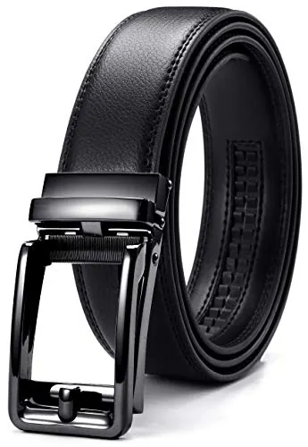 CHAOREN Cinturones Hombre, Cinturón Cuero, Hebilla Automatico Ajustable, Cinturones Trinquete para Vestir Pantalones de Traje