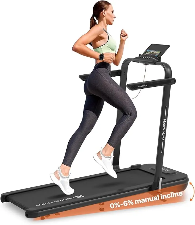 Mobvoi SE 3 en 1 - Smart IA con la App TicSports Cinta de Correr Plegable con Inclinación 6%, 2.5 HP, Portátil para Escritorio, Control Remoto y Pantalla LED