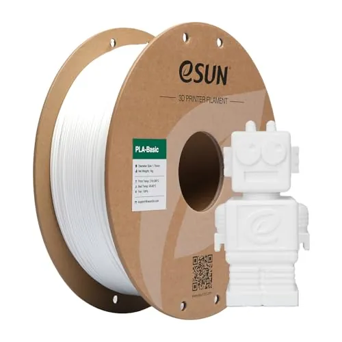 eSUN - Filamento PLA básico de ácido poliláctico de 0.069 pulgadas, precisión dimensional +/- 0.05 mm, carrete de 2.2 libras, color blanco