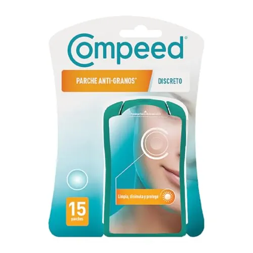 Compeed Parche Anti-Granos, Tratamiento Acné Uso Diurno, 15 uds | Tecnología hidrocoloide, discreto, disimula y protege