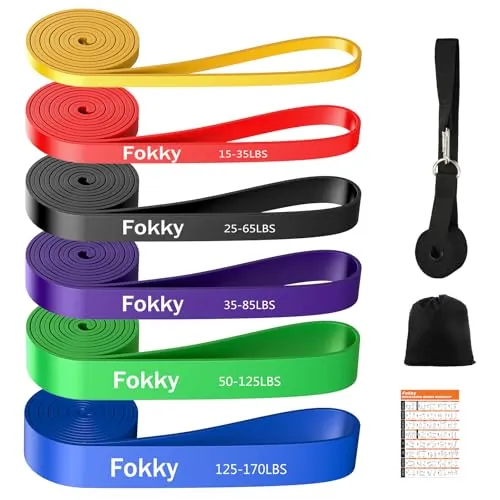 Fokky Gomas Elasticas Musculacion con Anclaje de Puerta, 6 Niveles