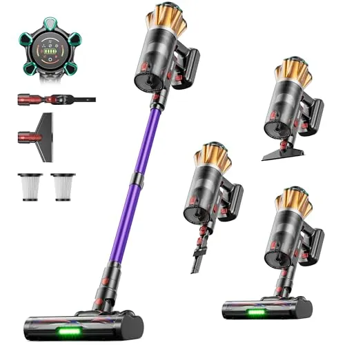 Aspiradora sin Cable 55KPa/650W/70Min Alfombras/Pelos Mascotas/Suelos Duros